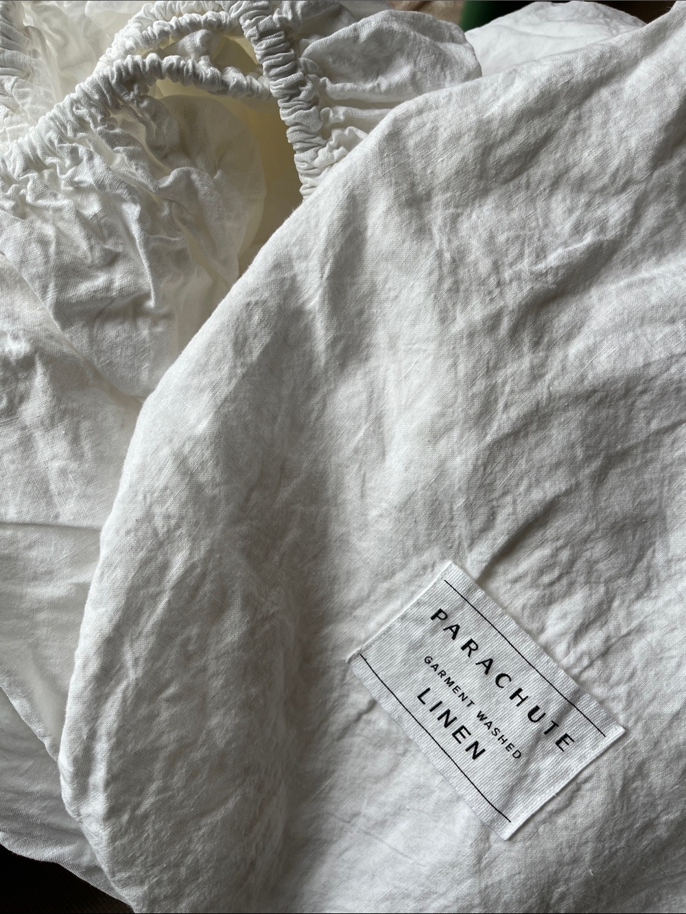 NWOT TWIN Parachute 100% Linen Bedding - White Garment-Washed Linen